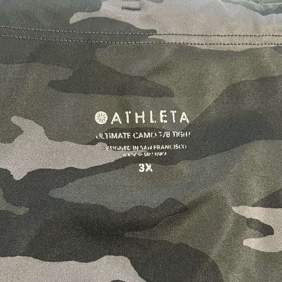 Athleta Ultimate Camo 7/8 Tights Women’s 3X Black Gray Leggings - Picture 2 of 10
